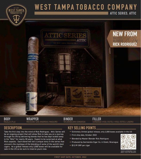 West Tampa Tobacco Co. Attic Series LE 2022 Toro (6x54) - Image 4