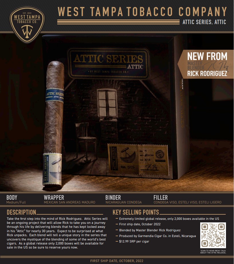 West Tampa Tobacco Co. Attic Series LE 2022 Toro (6x54) - Image 4